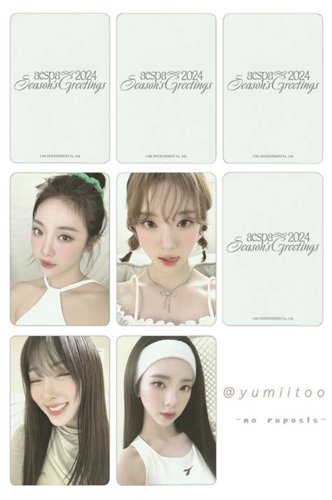 Aespa 2024 Seasons Greetings Selfie Ver Printable Photocard Template