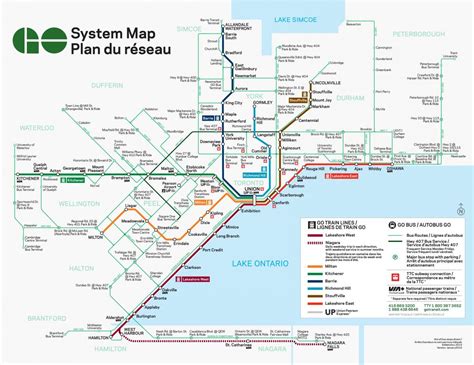 Go train map Toronto - Go system map (Canada)