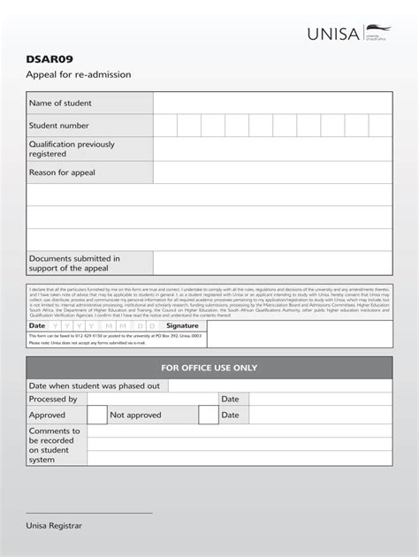 Unisa Declaration Form Fill Online Printable Fillable Blank