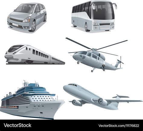 types  transportation set  types transport icon