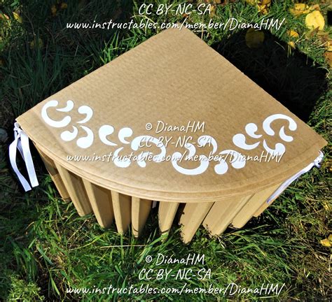 Portable Foldable Cardboard Stool Table 10 Steps With Pictures