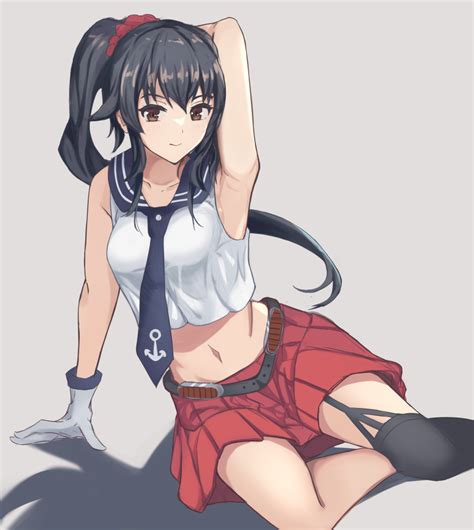 Safebooru 1girl Absurdres Anchor Symbol Arm Support Arm Up Armpits