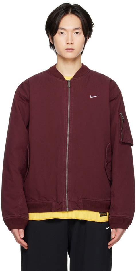 Nike Burgundy Flight Bomber Jacket Nike