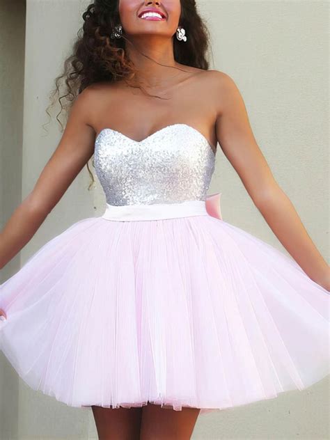 Princess Sweetheart Tulle Shortmini Beading Prom Dresses