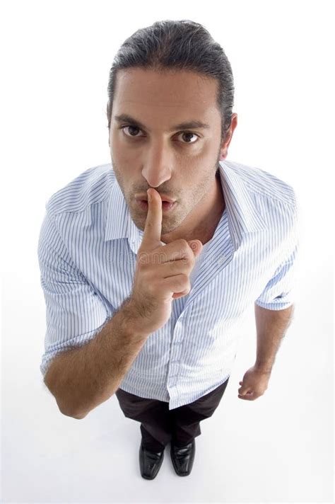 Man Shushing With Hand Gesture Royalty Free Stock Photography Image