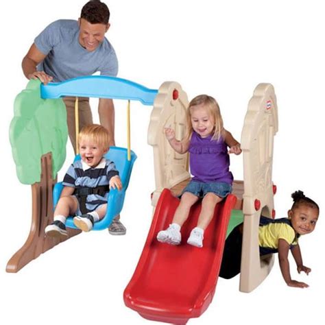 Little Tikes Swing And Slide Castle Kids Outdoor Swing Set Backyard