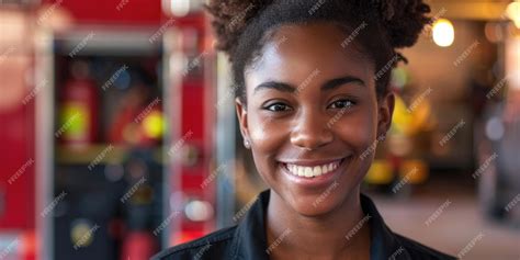 Premium Photo International Firefighters Day Portrait Of An Africanamerican Female Firefighter