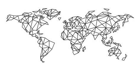 Carte Du Monde Géométrie Triangle Stylisé Conception Vectorielle