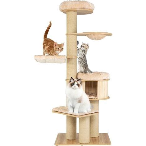 Costway Grand Arbre Chat Moderne Arbre Chat Plusieurs Niveaux