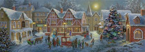 Christmas Village Panoramic Painting By Nicky Boehme Fine Art America