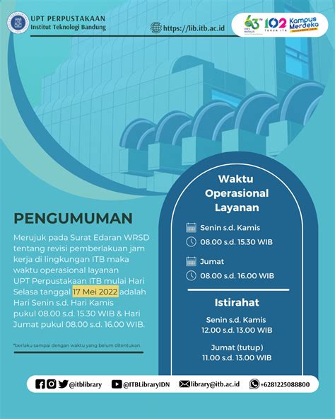 Jam Layanan Upt Perpustakaan Terbaru Perpustakaan Itb