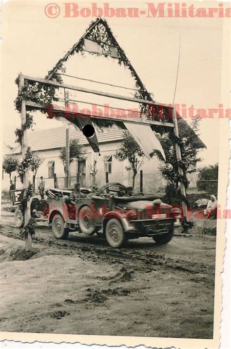 Foto Grenze Ukraine 1941 Einmarsch Wehrmacht Mittlerer Einheits PKW