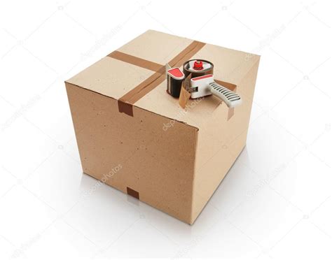 Cardboard box and packing tape — Stock Photo © wabeno #19974367