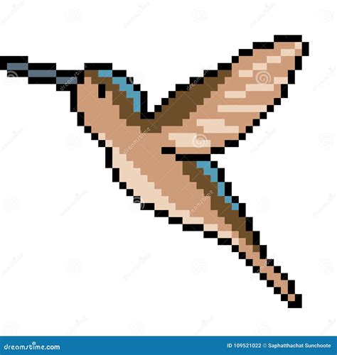 Vector Pixel Art Bird Fly Stock Vector Illustration Of Isolated