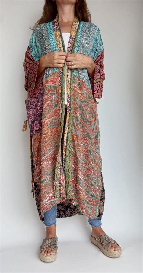 Bohemian Kimono Robe Boho Kimono Jacket Patchwork Kimono Bohemian