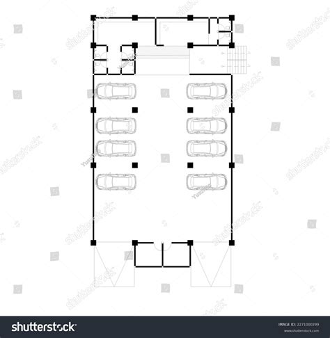 Sketch Basement Parking Building Stock Vector (Royalty Free) 2271000299 ...