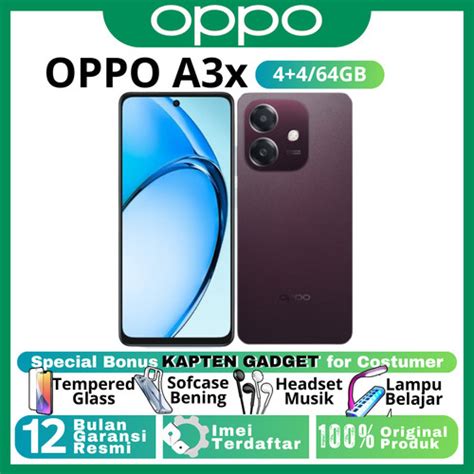 Jual Hp Oppo A3x 4 64gb 4 128gb Ram Upto 8gb Snapdragon 6s Gen1 100