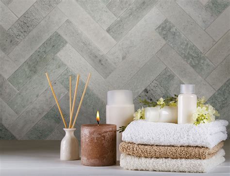 Artemis Ming Green Herringbone Honed Bay Ceramic Tiles