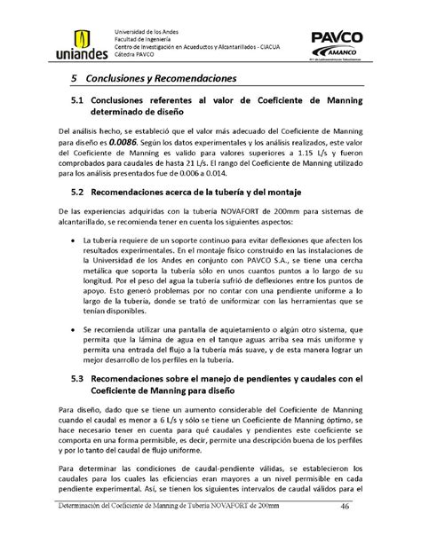 Determinación del coeficiente de manning de tuberías de alcantarillado