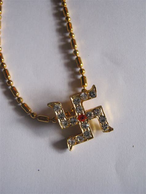 Sparkley Swastika Pendant Swinging Arms