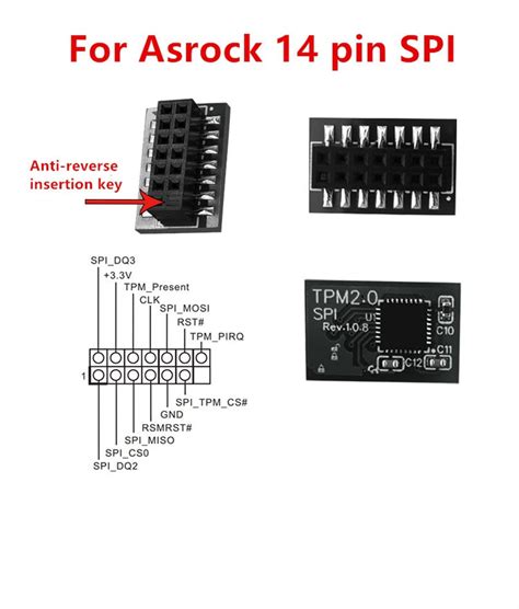 TPM 2 0 Security Module Board For 14 PIN SPI Motherboard Windows 11