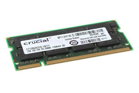 Crucial 2GB 2X 1GB DDR PC2700 DDR333MHz 200pin SODIMM Laptop Notebook