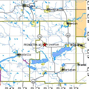 Princeton, Wisconsin (WI) ~ population data, races, housing & economy