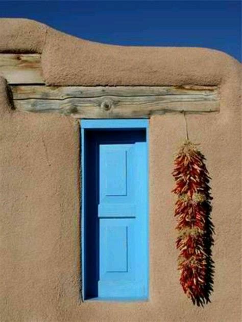 Southwestern Adobe Home With Chillies New Mexico Style Taos New Mexico