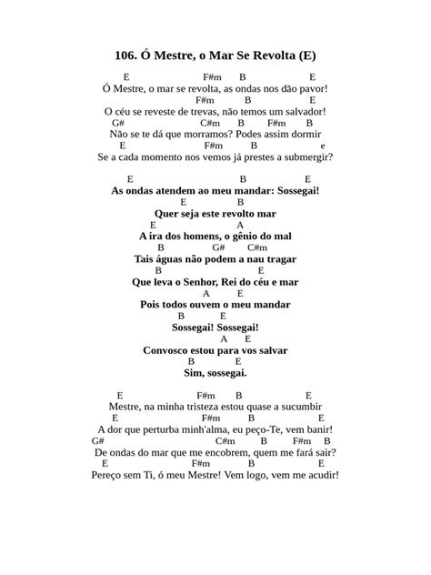 Mestre O Mar Se Revolta Letra