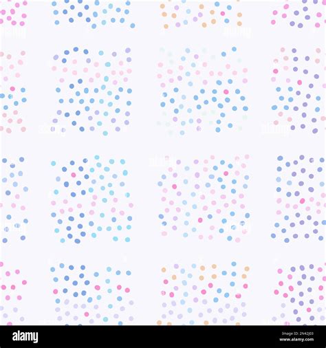 Seamless Gentle Polka Dots Pattern Color Hand Drawn Circles On Pastel Background Abstract