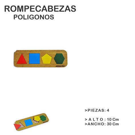 Rompecabezas Did ctico Encastre en Madera MDF Pol gonos Artesanías