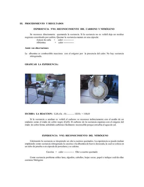 Practica n4 Reconocimiento de elementos organogeno y separación de