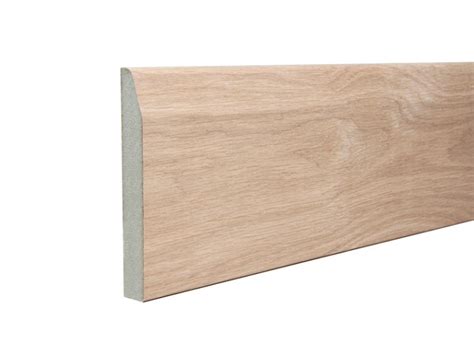 Chamfered Rounded Veneered American White Oak Unlacquered Skirting