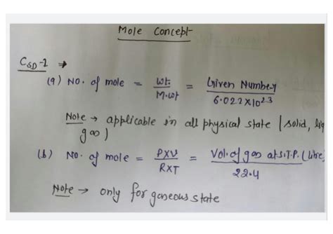 Solution Iit Jee Mole Concept Handwritten Notes Studypool