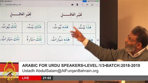 Arabic For Urdu Speakers Level Day Batch