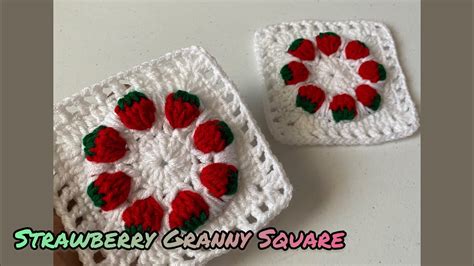 Crochet Strawberry Granny Square Tutorial Youtube