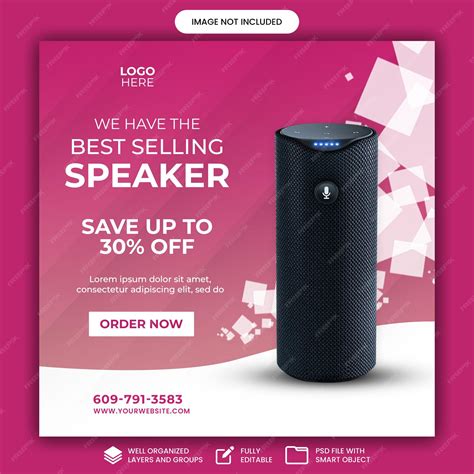 Premium PSD | Sell a speaker social media post template