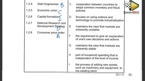 2023 Memo Economics Paper 1 November Grade 12 Thundereduc Youtube