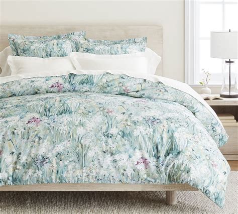 Giverny Fleur Organic Percale Duvet Cover Pottery Barn