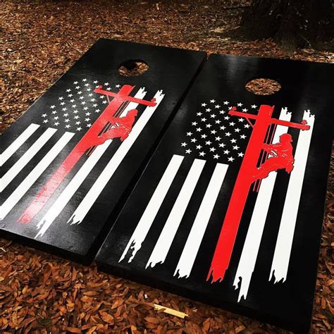 Lineman Us Vintage Flag Cornhole Set With Bean Bags Cornhole By Blake