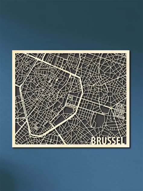 Citymap Brussel Kopen Hout Kado Nl