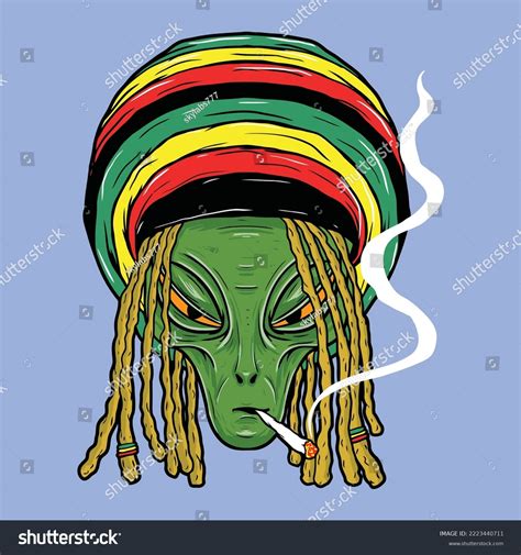 Rasta Alien Smoking Weed Vector Stock Vector (Royalty Free) 2223440711 ...