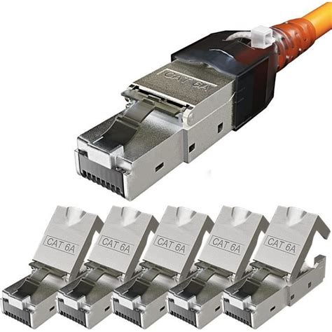 Connecteur RJ45 sans Outil Cat 6a Fiche Male Réseau 10Gbit s Fiche à