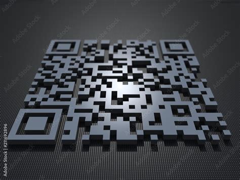 Abstract 3d Qr Code Background On Dark Background The Concept Of