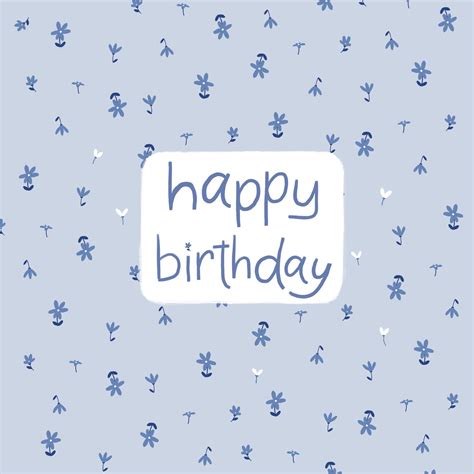 Happy Birthday Tiny Blue Flowers Card – Boomf