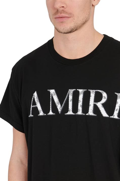 Amiri Cotton Bandana Logo T Shirt In Black For Men Lyst