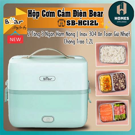 Hộp Cơm Cắm Điện Bear Hộp Cơm Cắm Điện Văn Phòng 2 Tầng 3 Hâm Nóng