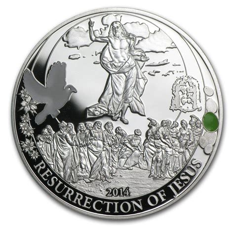 Palau Oz Silver Coin Biblical Stories Resurrection Of