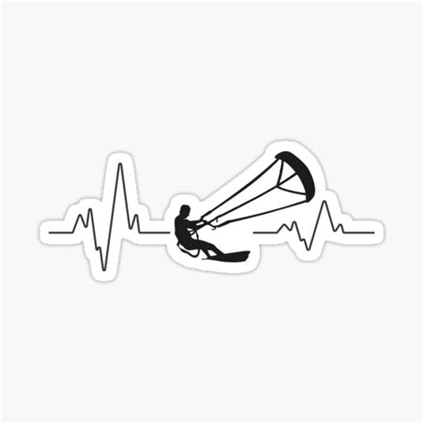 Heartbeat Kitesurfing DZ06 Sticker By DzonStore Redbubble