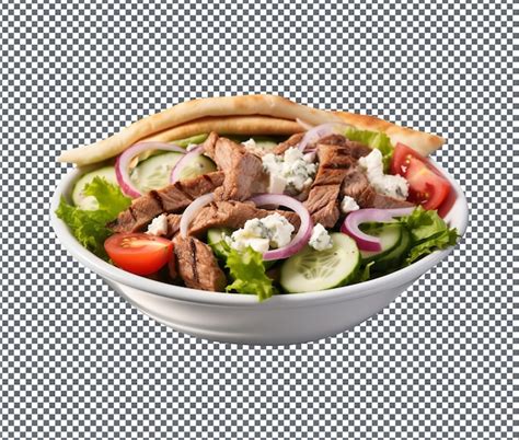 Premium Psd Natural And Fresh Greek Gyro Salad Isolated On